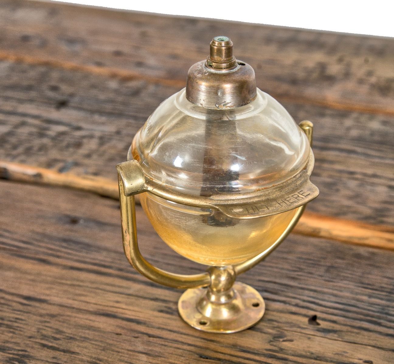 seldom found all original and intact early 20th century brass-plated beau brummel soap dispenser