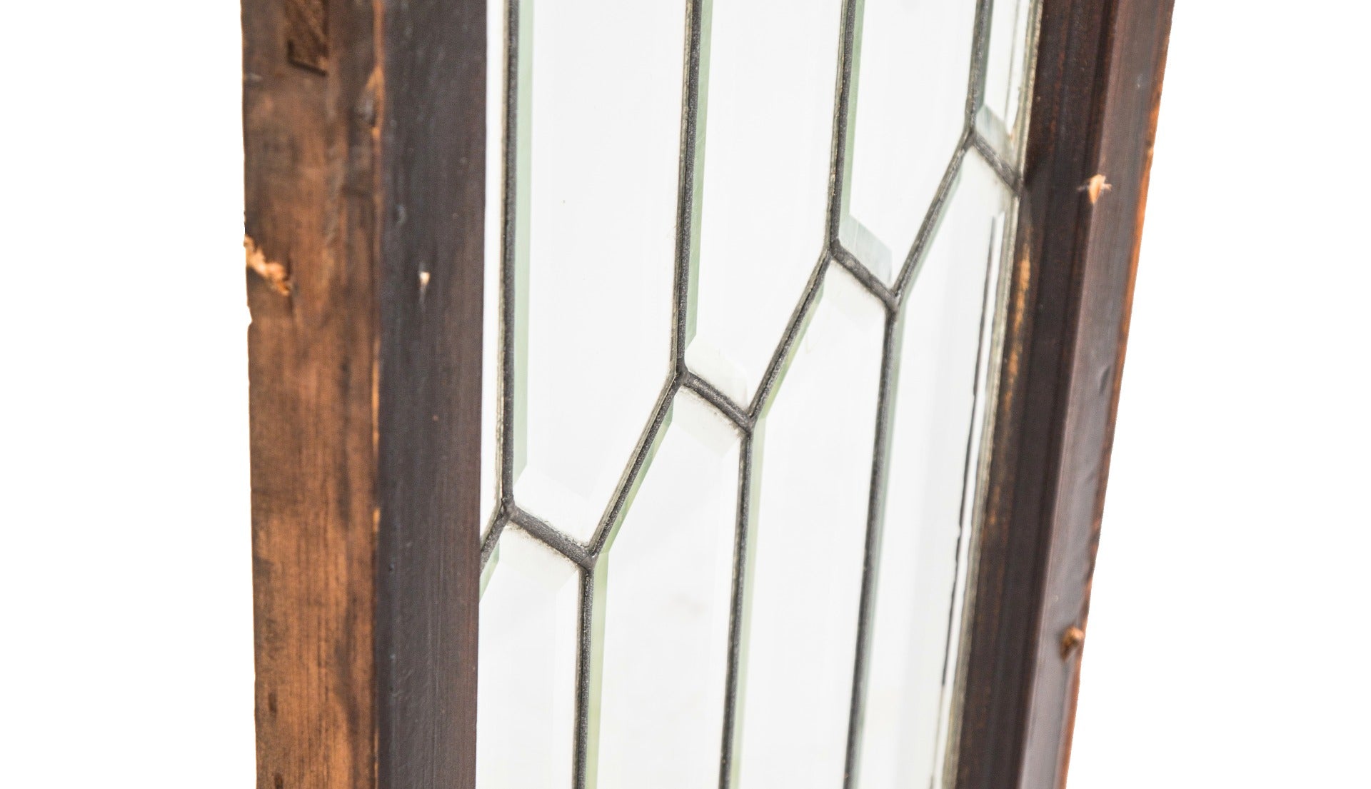 impressive all original 19th century antique american heavy beveled edge glass salvaged chicago sidelight