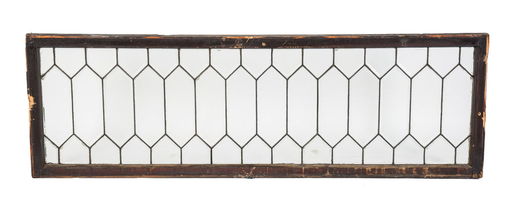 gargantuan all original and completely intact salvaged chicago beveled-edge "picket fence" 19th century transom window