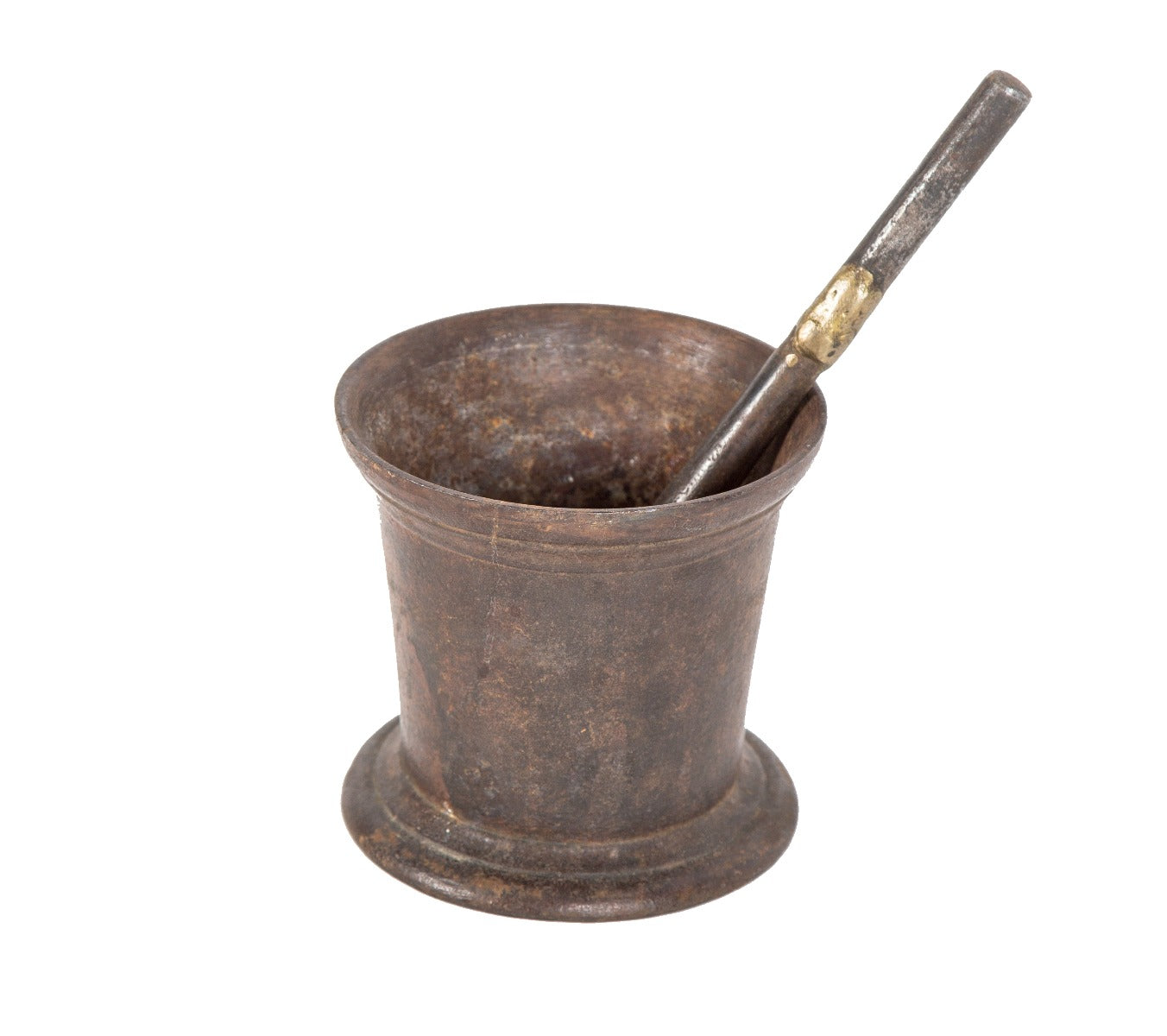 original hard to find civil war-era 19th century antique american oversized cast iron mortar and pestle