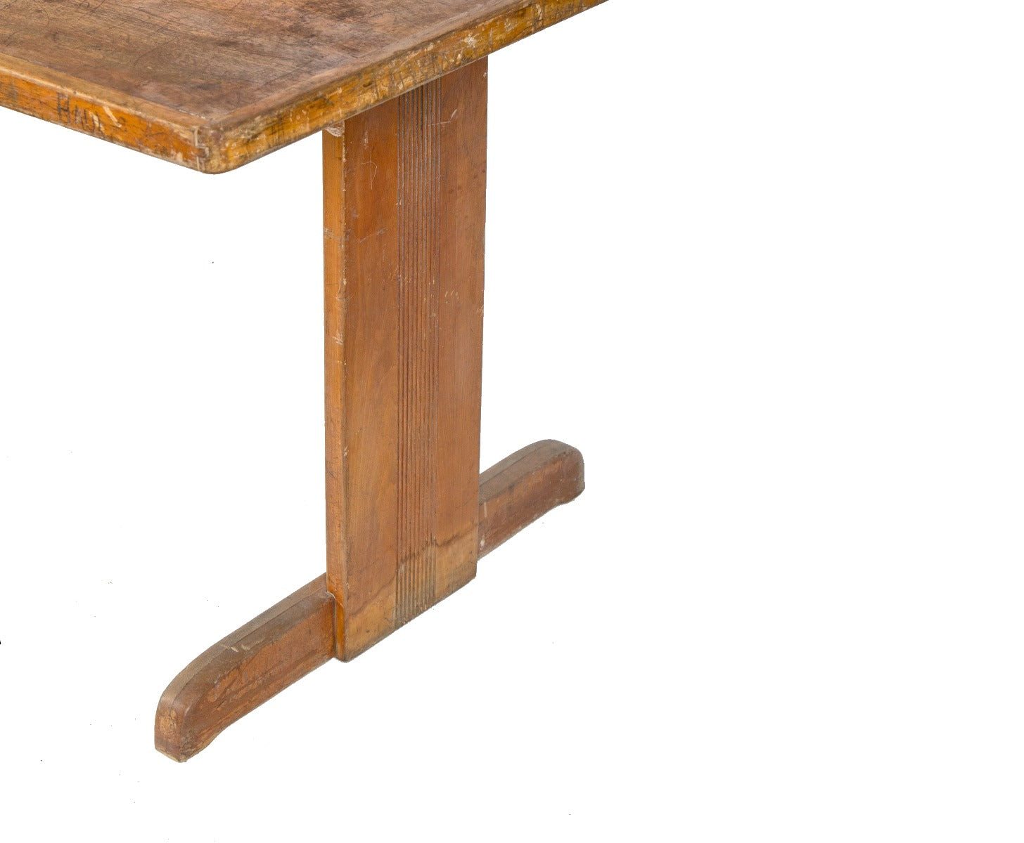 original salvaged chicago depression-era streamlined style hardwood chicago public school classroom table