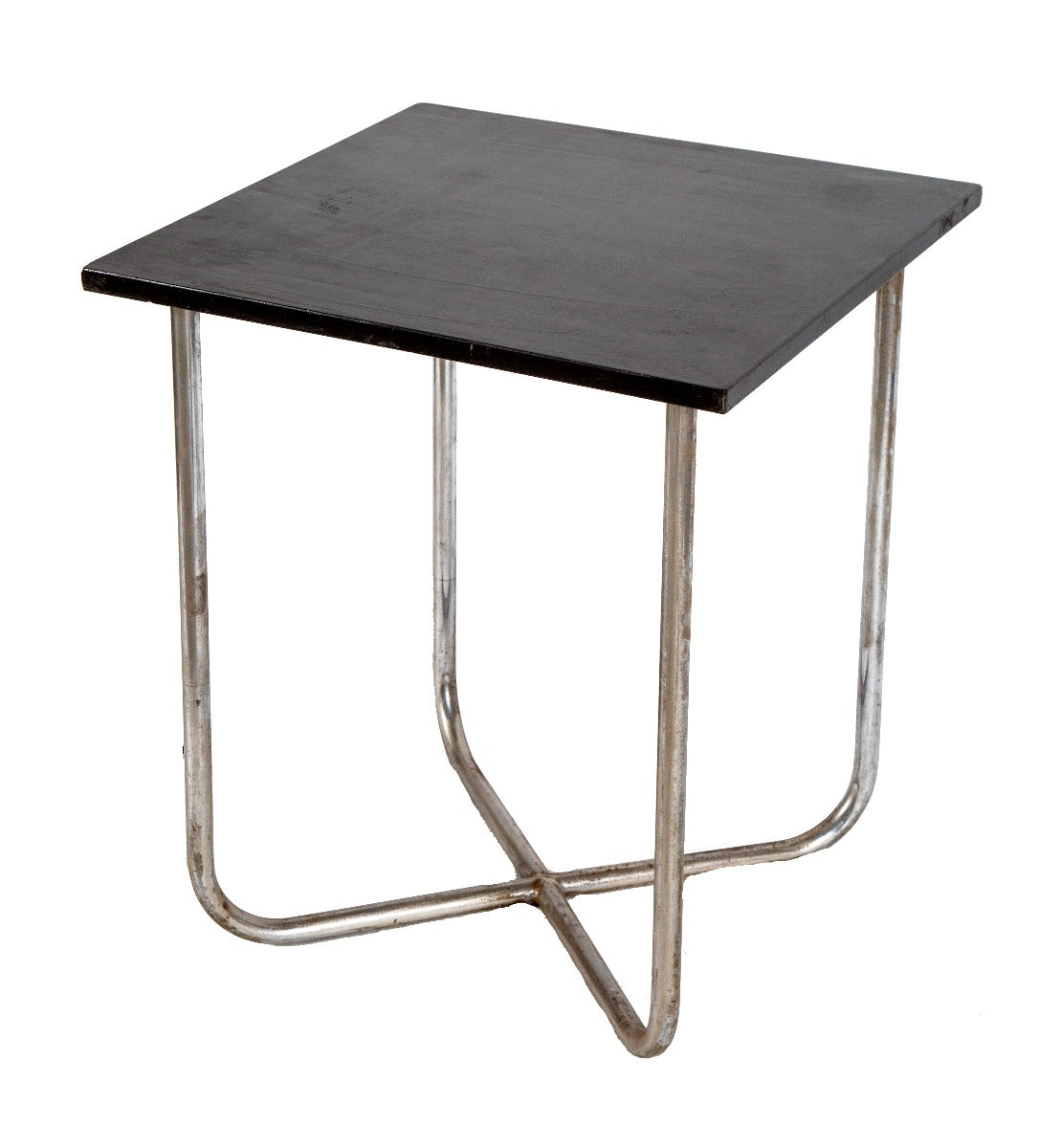 depression-era american art deco streamlined style royal metal tubular steel table with chrome-plated finish