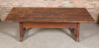 highly sought after gargantuan  early 20th century quartered oak wood salvaged chicago school library table with distinctive base