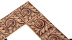 completely intact 19th century salvaged chicago richardsonian romanesque style deeply embossed majolica fireplace tile surround