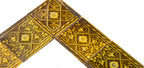 richly colored 19th century complete interior residential fireplace majolica tile surround with light olive green glaze