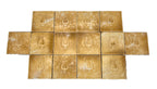 matching lot of original antique american salvaged chicago majolica tiles featuring laurel wreaths and harps