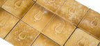 matching lot of original antique american salvaged chicago majolica tiles featuring laurel wreaths and harps