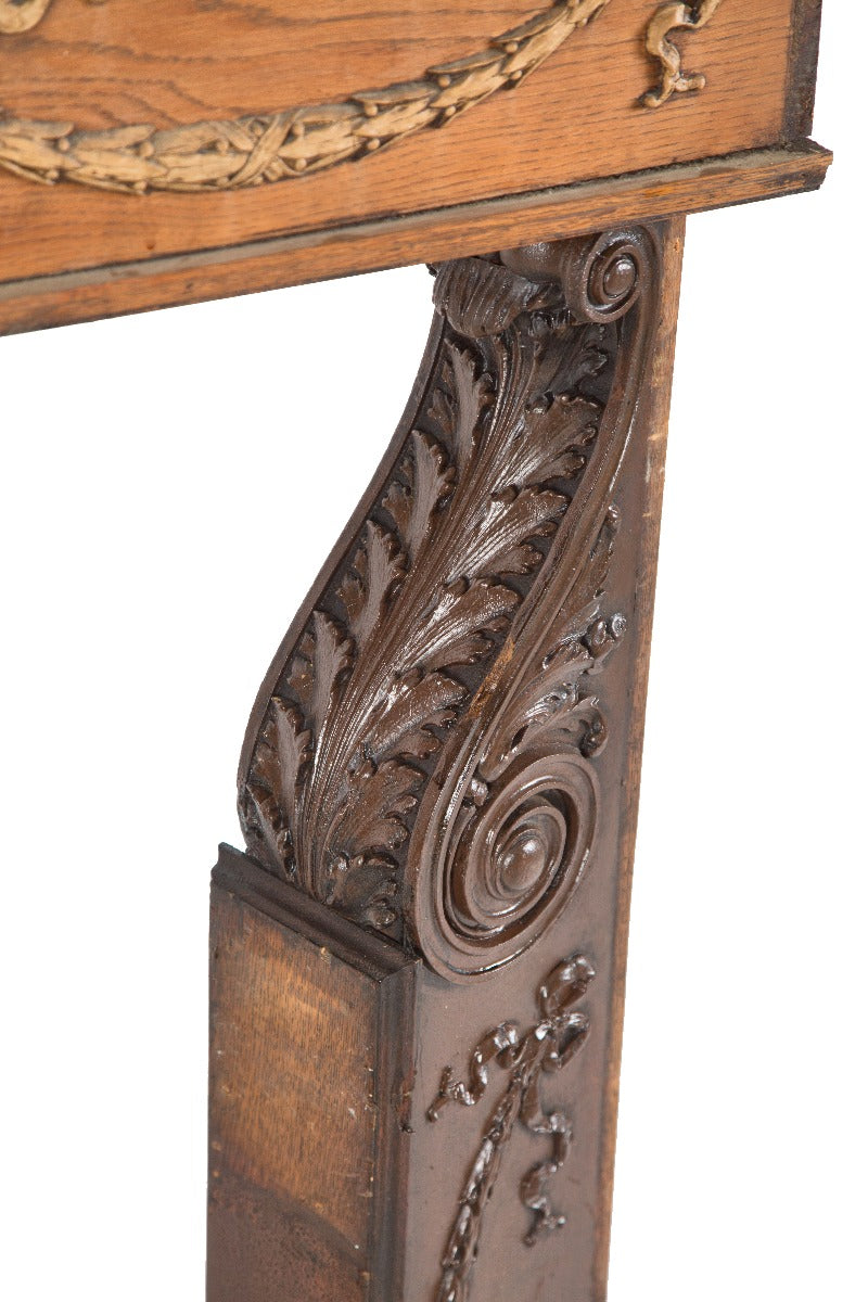 group of three matching 19th century original salvaged chicago room divider column headers bedecked with rich gesso ornament