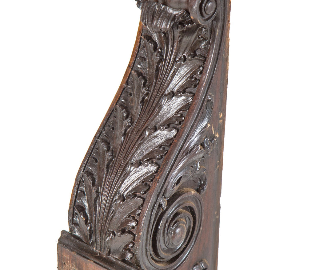 group of three matching 19th century original salvaged chicago room divider column headers bedecked with rich gesso ornament