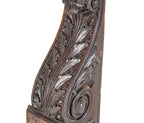 group of three matching 19th century original salvaged chicago room divider column headers bedecked with rich gesso ornament