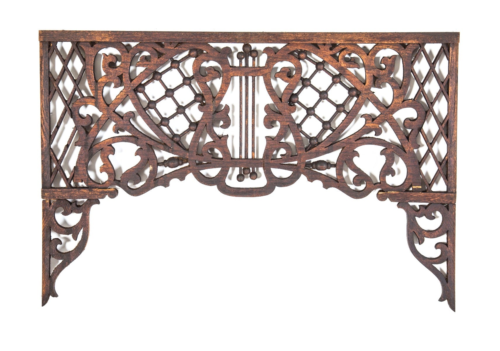 late 19th century antique american victorian era double-sided salvaged chicago solid oak wood elaborately designed fretwork panel