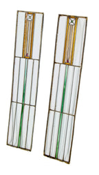 original early 20th century salvaged chicago leaded glass prairie style cabinet door leaded glass windows