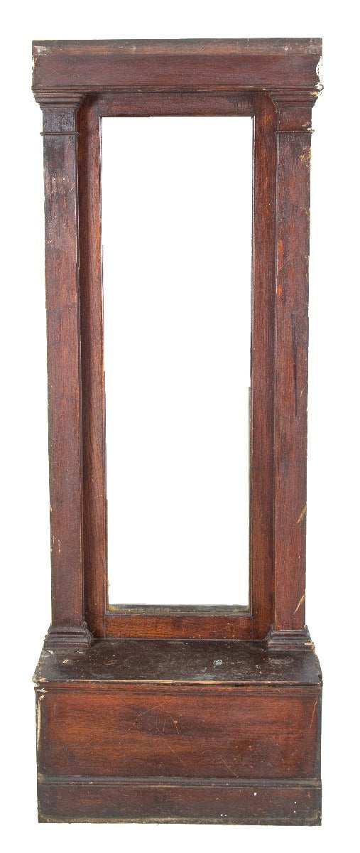 original late 19th century 19th century salvaged chicago varnished oak wood long and narrow residential pier mirror