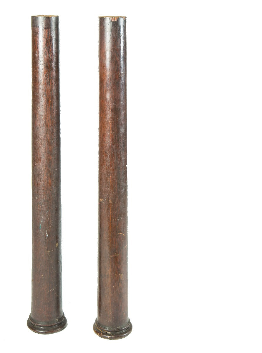matching set of original early 20th century antique american salvaged chicago oak wood room divider columns