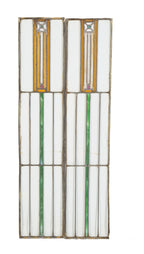 original early 20th century antique american salvaged chicago leaded art glass cabinet door windows