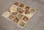 large lot of all original 19th century salvaged chicago "mosaic" pattern majolica glazed fireplace tiles with mottled finish
