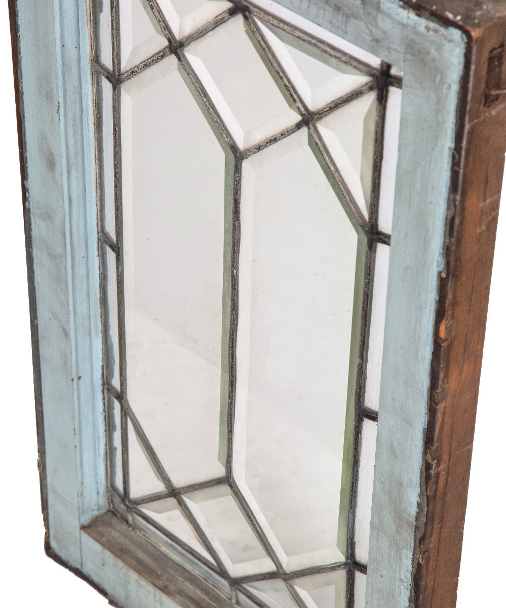all original and intact turn of the century salvaged chicago beveled edge residential "picket fence" window