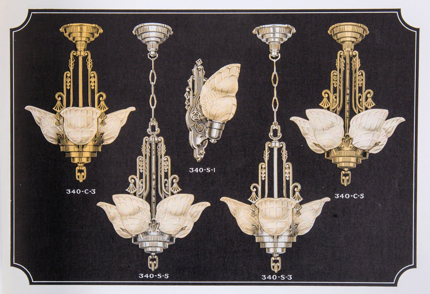exceptional all original and intact depression-era moe-bridges profusely illustrated lighting catalog