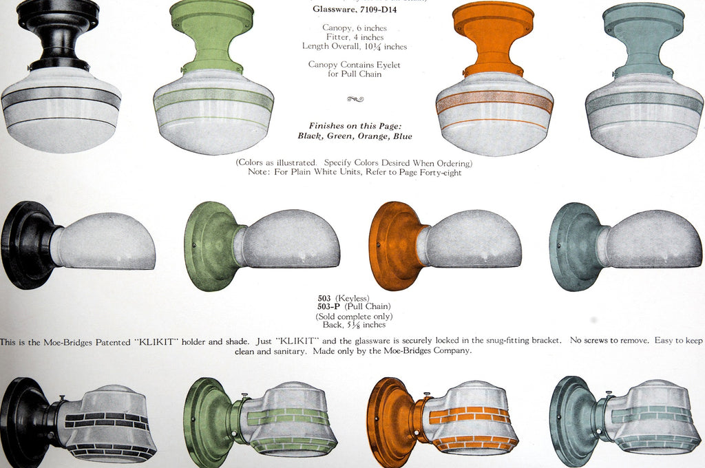 exceptional all original and intact depression-era moe-bridges profusely illustrated lighting catalog