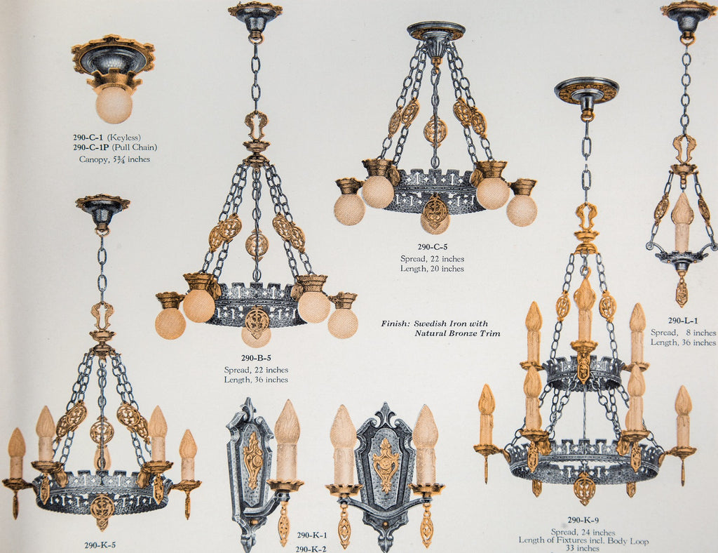 exceptional all original and intact depression-era moe-bridges profusely illustrated lighting catalog