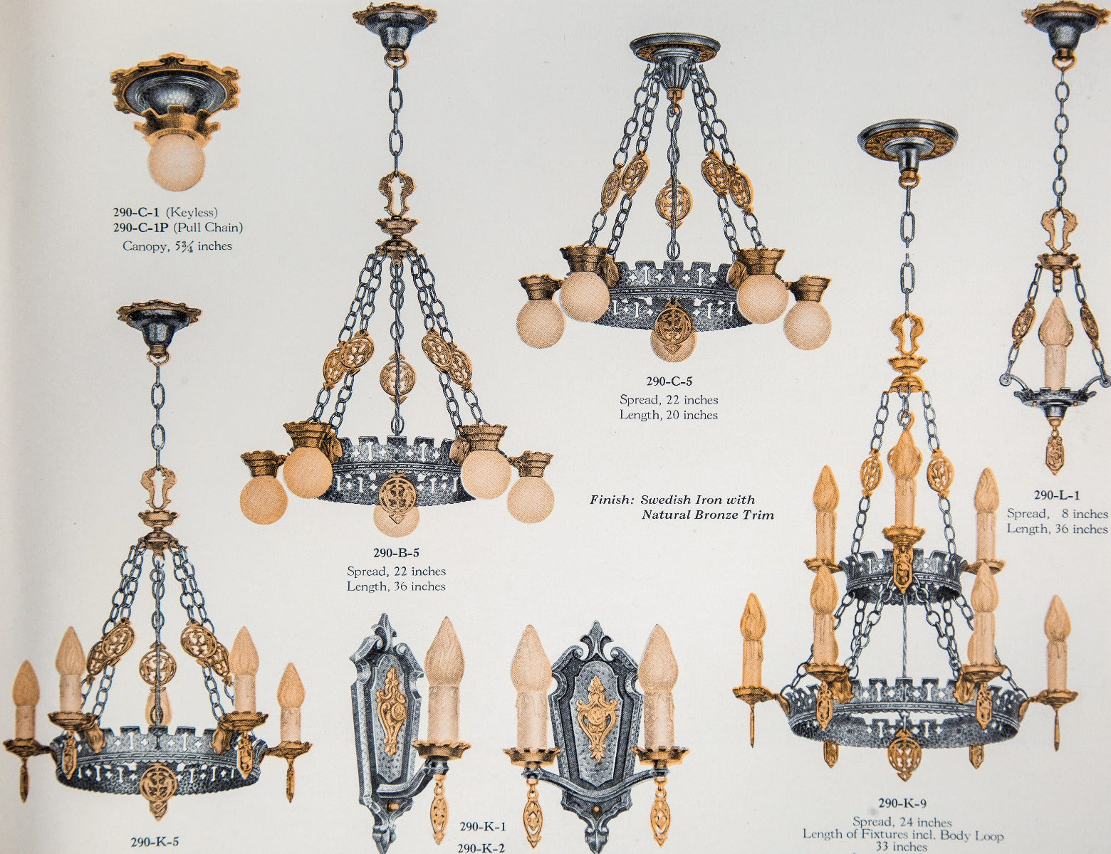 exceptional all original and intact depression-era moe-bridges profusely illustrated lighting catalog