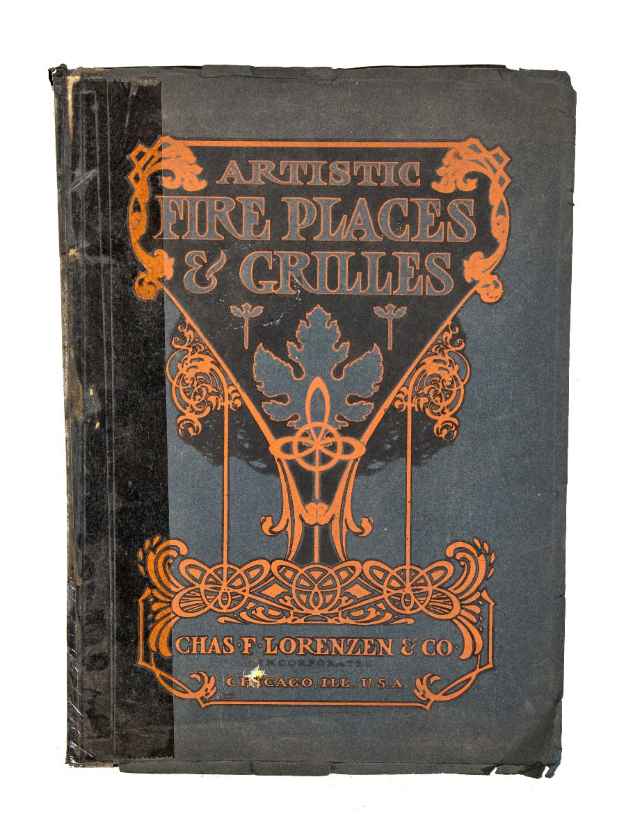 rare early 20th century softbound "artistic fireplaces and grilles" lorenzen & company period catalog