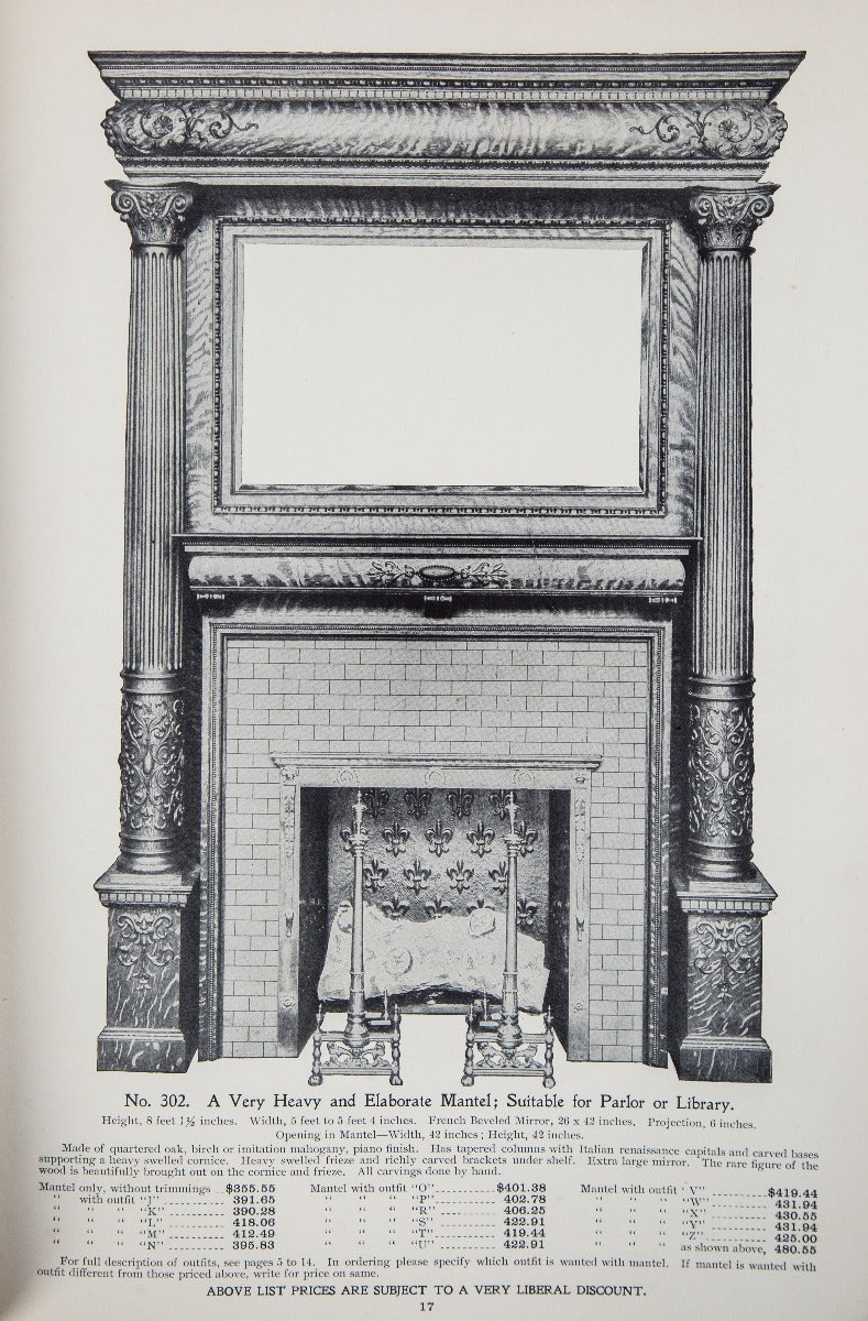 rare early 20th century softbound "artistic fireplaces and grilles" lorenzen & company period catalog