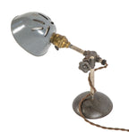 fully functional rewired antique american industrial adjustable o.c. white table lamp with knuckle joint