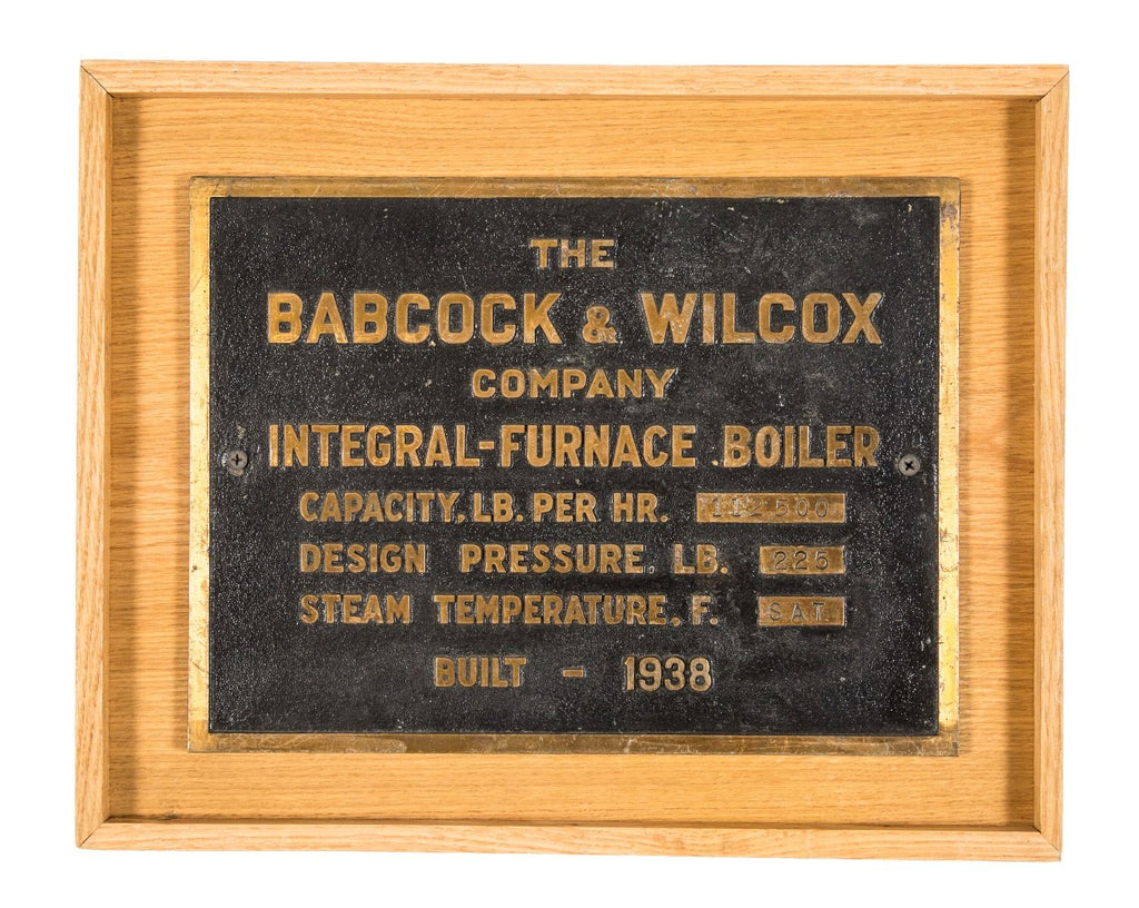 historically important original 1938 cook county hospital powerhouse cast bronze salvaged boiler plaque