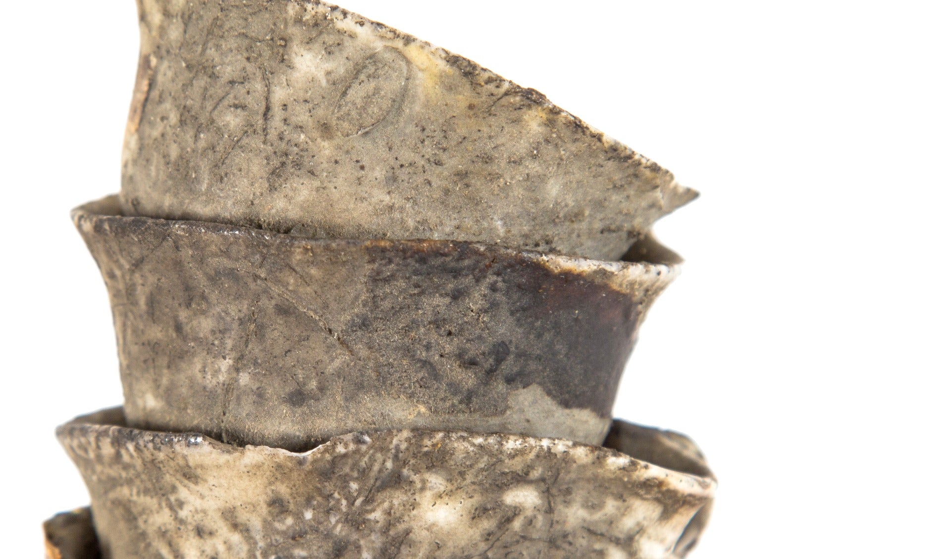 rare original great chicago fire of 1871 "souvenir" consisting of several fused china teacups from the "burnt district"