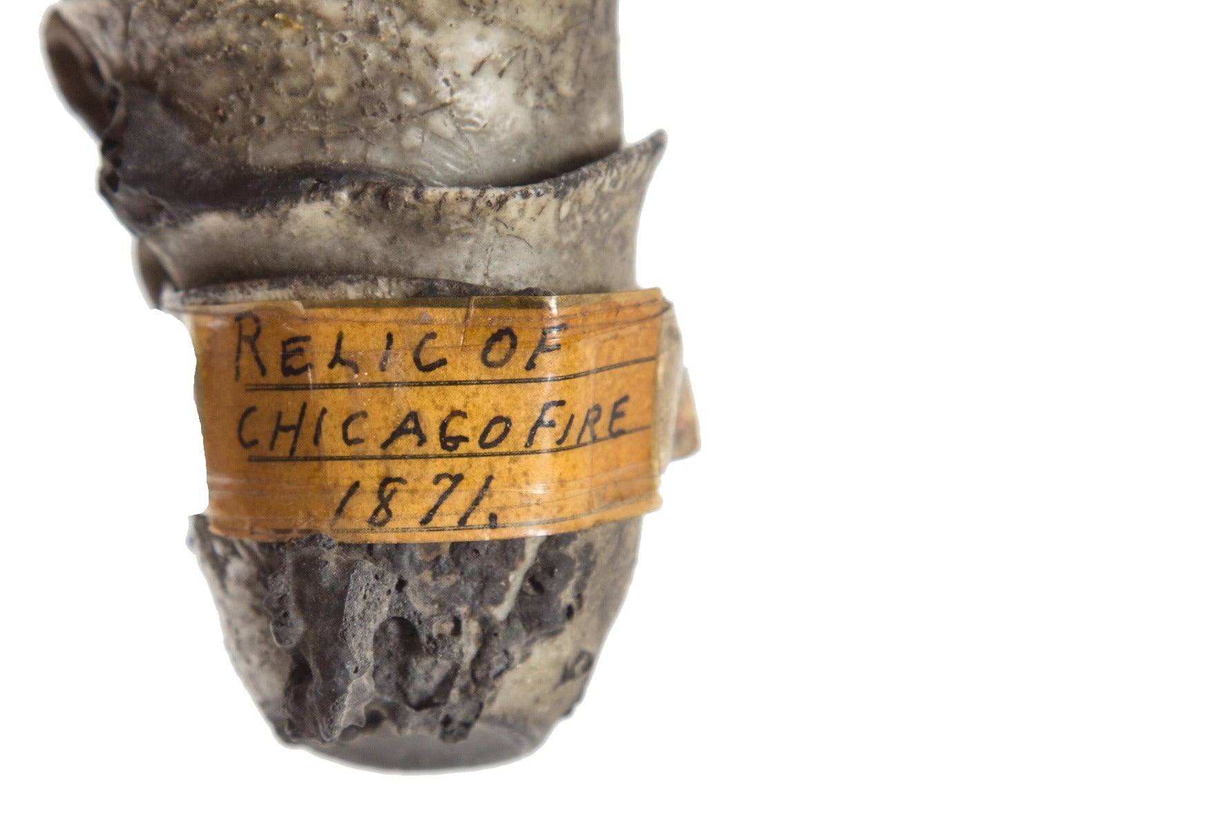 rare original great chicago fire of 1871 "souvenir" consisting of several fused china teacups from the "burnt district"
