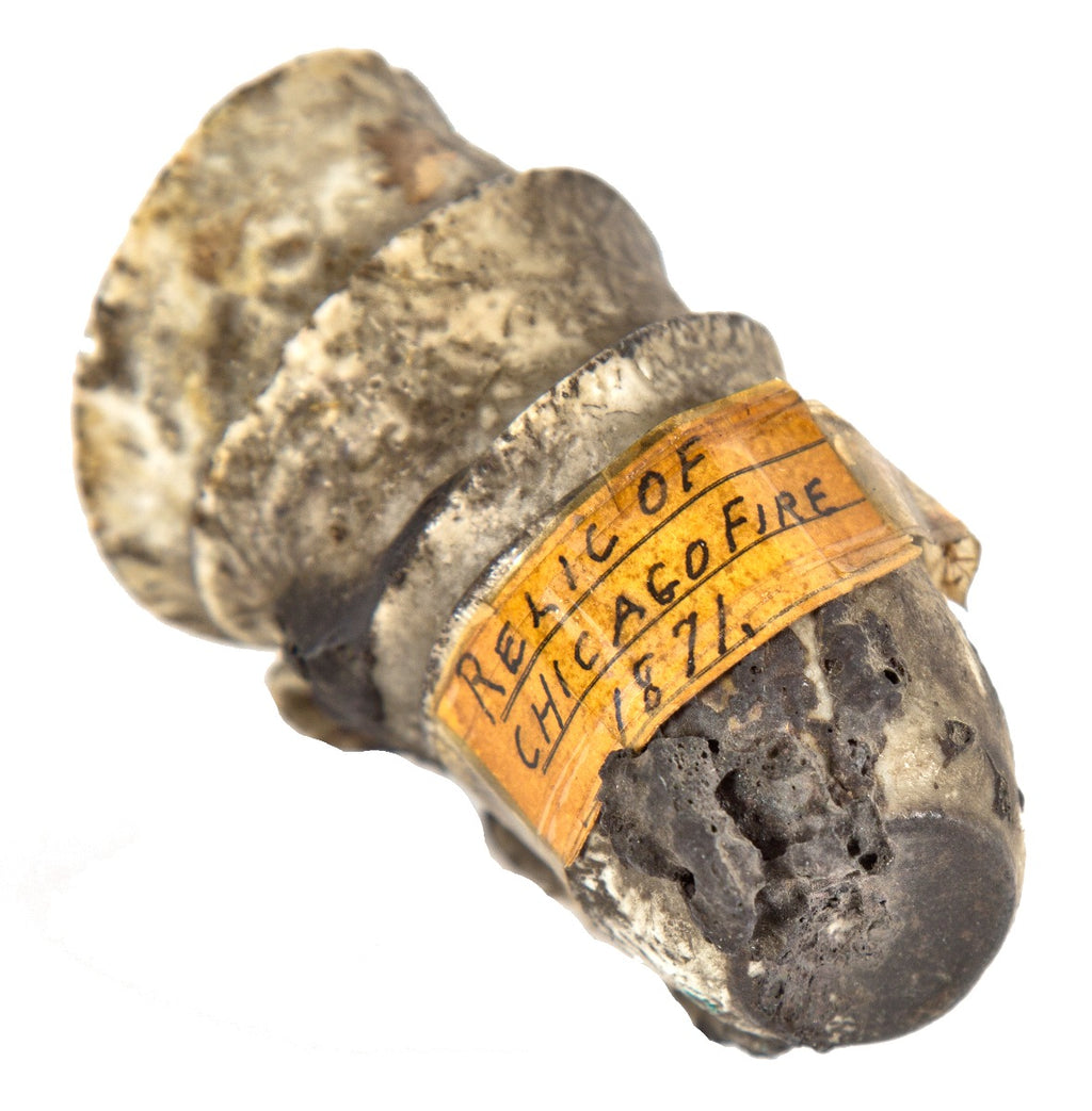 rare original great chicago fire of 1871 "souvenir" consisting of several fused china teacups from the "burnt district"