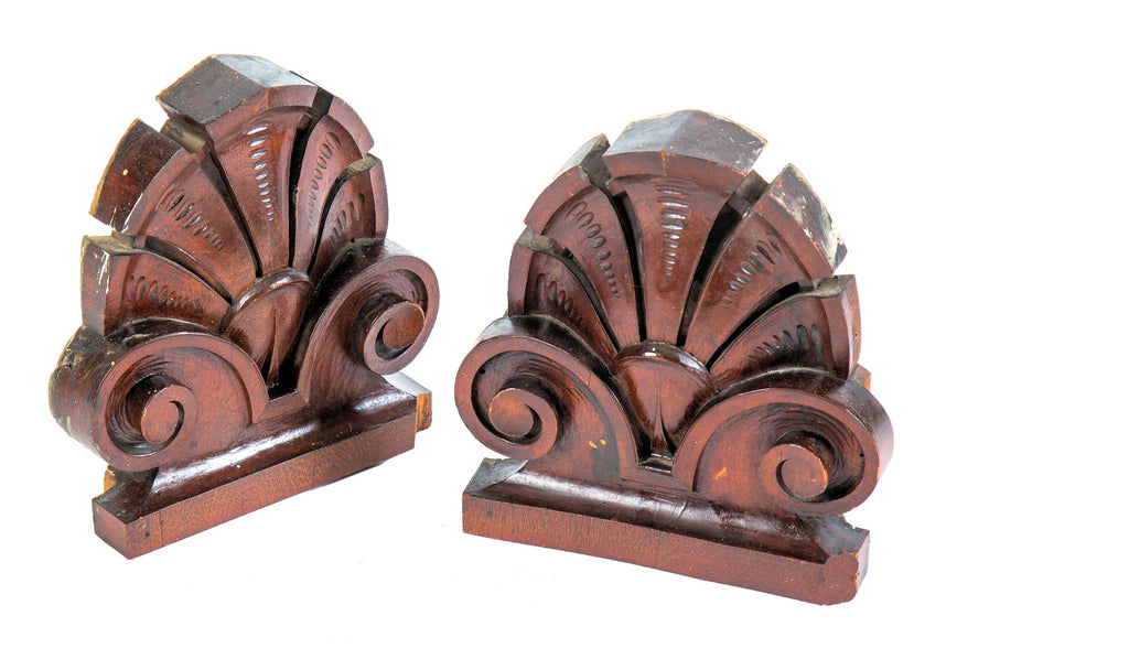original historically important e.f. lasar mansion interior hand-carved custom sold mahogany wood palmette endcaps
