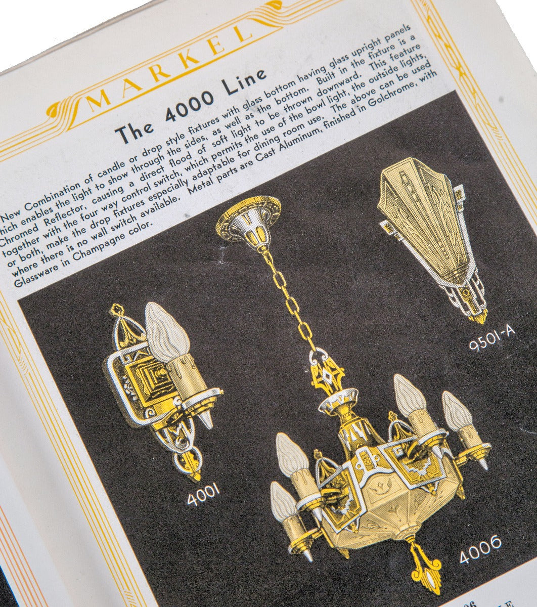 group of ten hard to find original depression-era profusely illustrated residential and commercial light fixture trade catalogs
