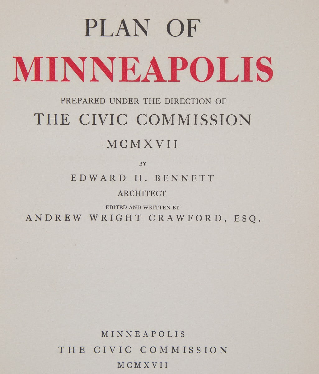 rare original  profusely illustrated "plan of minneapolis" folio hardbound number 421 out of limited edition of 1000