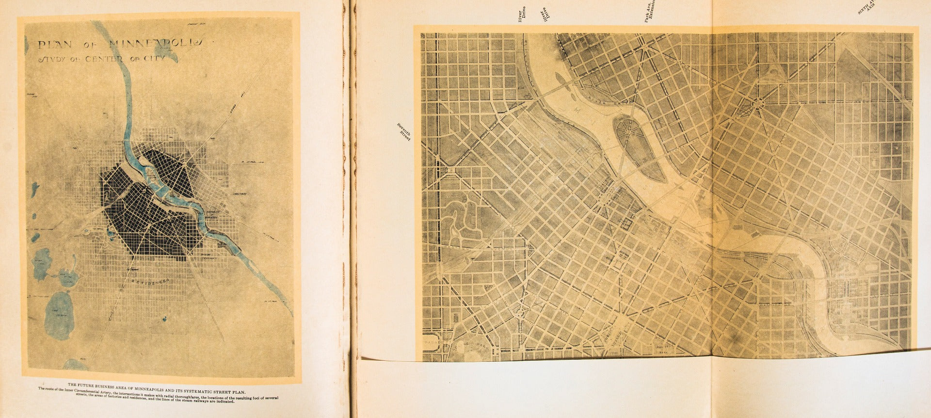 rare original  profusely illustrated "plan of minneapolis" folio hardbound number 421 out of limited edition of 1000