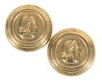 matching set of original early 20th century cast brass "christopher columbus" figural guest room hotel doorknobs