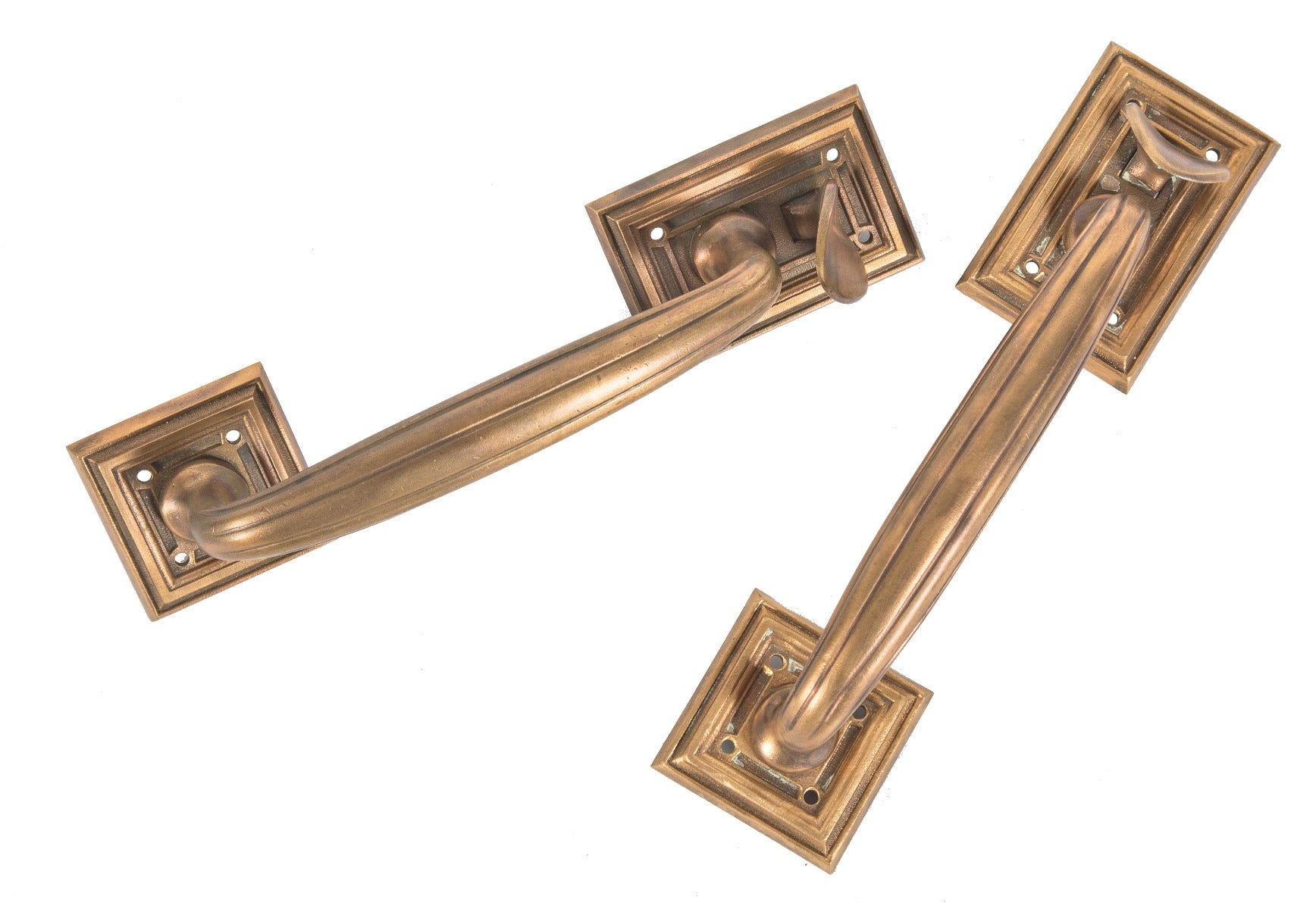 two matching original 1920's exterior cast bronze salvaged chicago bank building thumblatch door handles