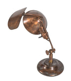 hard to find early 20th century copper-plated "lyhne" adjustable table lamp with revolving hinged reflector