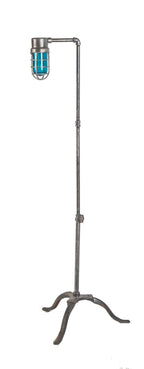 repurposed vintage american industrial brushed metal freestanding floor lamp with fully functional single light crouse condulet