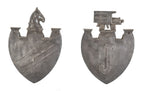 pair of original historically important depression-era salvaged chicago jackson's express and van company building figural plaques