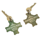 two nearly identical 1920's all original art deco salvaged chicago edgewater beach hotel guestroom key fobs