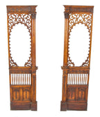 exceptional set of original 19th century salvaged chicago gold coast mansion "bertelsen" oak wood room divider