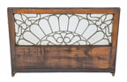 one of two matching antique american victorian era 19th century beveled edge leaded glass window with intact oak wood sash frames