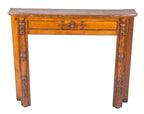 remarkably well-maintained 19th century solid quartered oak wood salvaged chicago fireplace mantel with turned columns