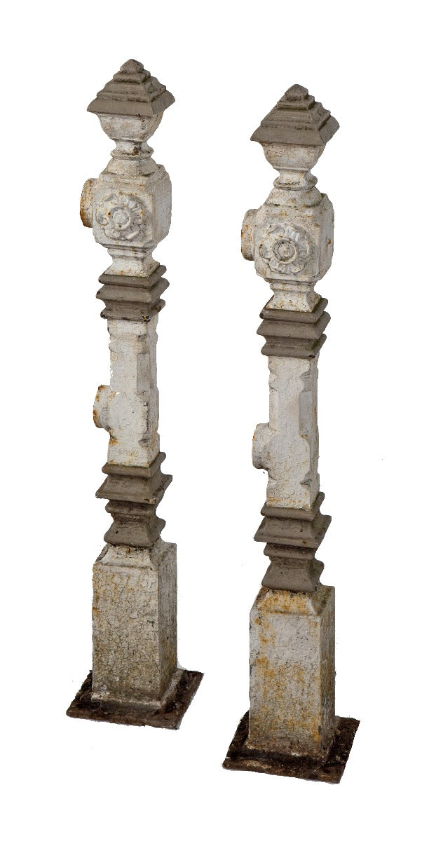 highly sought after late 19th century antique american ornamental cast iron salvaged chicago newel posts