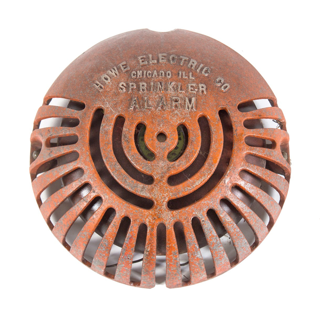 oversized original salvaged chicago howe electric company exterior building water sprinkler alarm bell