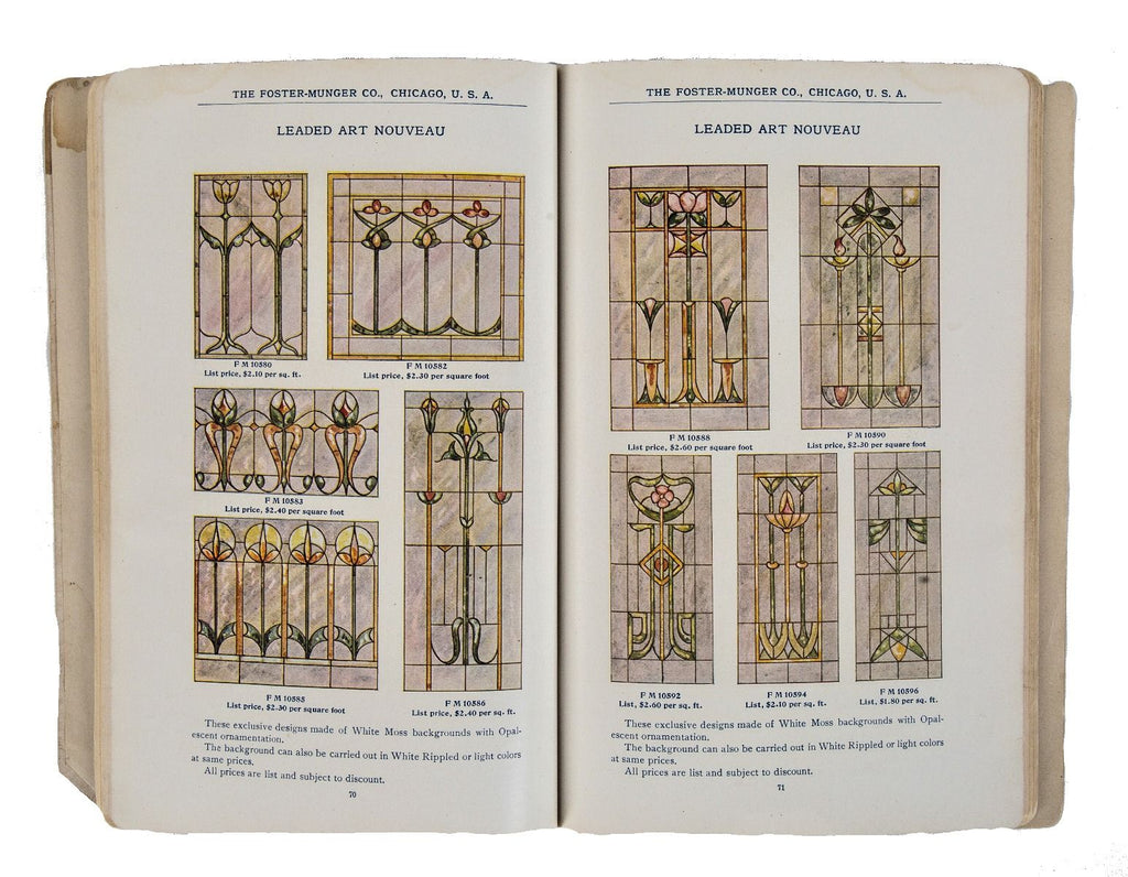 original and intact early 20th century antique american profusely illustrated foster and munger stained glass window catalog