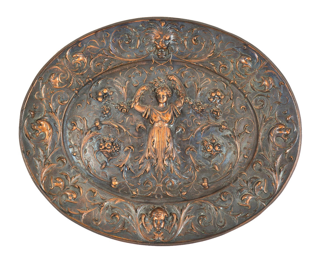rare all original copper-plated ornamental cast iron american radiator oversized presentation wall plaque