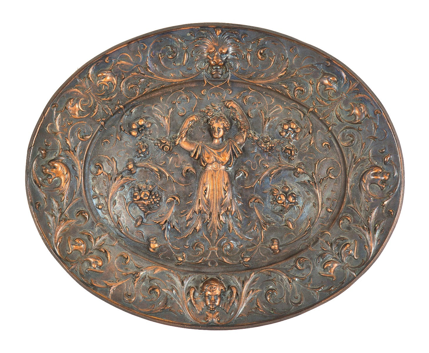 rare all original copper-plated ornamental cast iron american radiator oversized presentation wall plaque